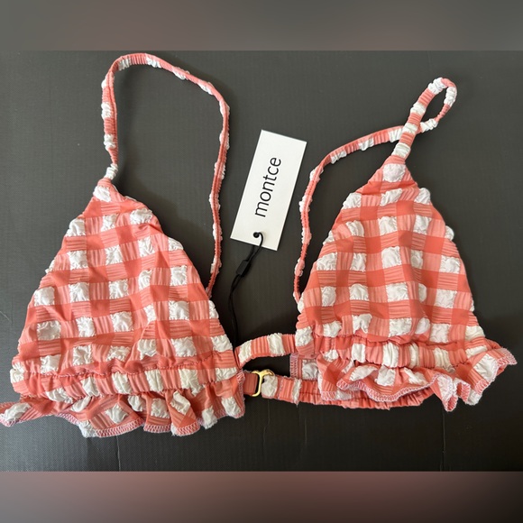 Gingham Ruffle Bikini SET - Pink - Picture 3 of 5